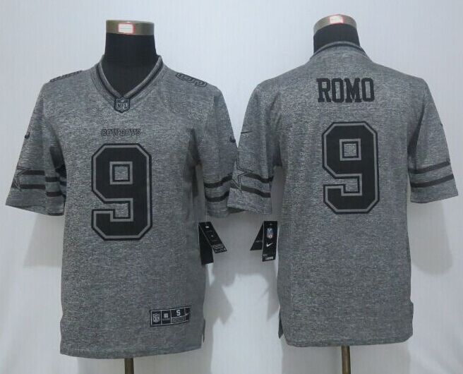 2016 New Nike Dallas Cowboys 9 Romo Gray Men's Stitched Gridiron Gray Limited Jersey.